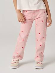 Embroidered girl's mom fit trouser