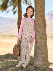 -Girl's dungaree with floral print