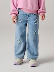 Girls-Jeans-Girl's wide-leg star jeans