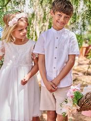 Boys-Linen Shirt with Mandarin Collar for Boys