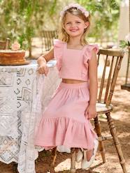 Girls-Occasion Wear Blouse & Frilled Skirt Combo 