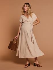 Maternity-Long Dress for Maternity in Cotton Gauze, by ENVIE DE FRAISE