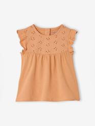 -Embroidered short-sleeved T-shirt for baby girls