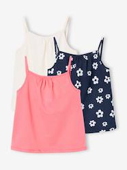 Girls-Pack of 3 Basics Tops with Thin Straps, for Girls