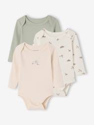 Pack of 3 long-sleeved baby bodysuits