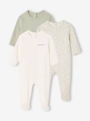 Baby-Pyjamas-Pack of 3 Organic Cotton Sleepsuits for Babies