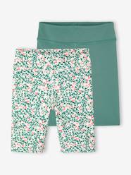 Girls-Leggings-Pack of 2 Sports Cycling Shorts for Girls