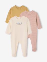 Baby-Pyjamas-Pack of 3 Organic Cotton Sleepsuits for Babies