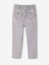 Girls- Paperbag Jeans, Heart-Shaped Pockets, for Girls