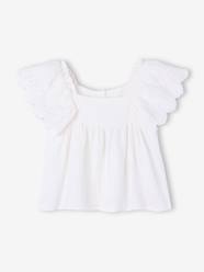 -Cotton muslin ruffled blouse