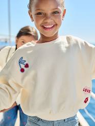 Girls-Sweatshirt with Iron-On Patches for Girls
