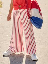 Girls-Leggings-Wide striped knitted leggings
