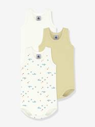 Pack of 3 sleeveless baby bodysuits