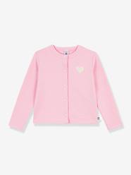 Girls-Cardigans, Jumpers & Sweatshirts-Plain cotton cardigan for children by PETIT BATEAU