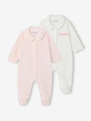 Baby-Pyjamas-Pack of 2 Corduroy Sleepsuits with Front Opening for Babies