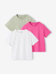Girls-Pack of 3 Plain T-Shirts for Girls