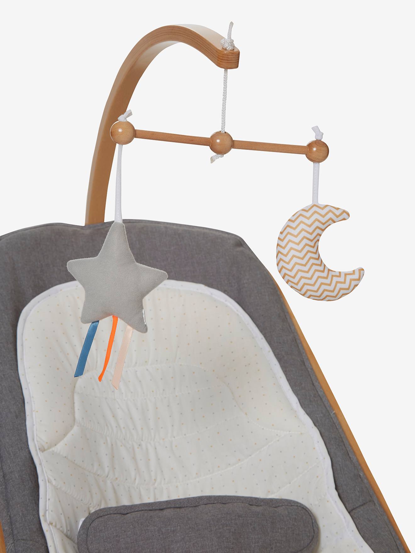 Wooden Bouncer Natural Movement Babyrythm By Vertbaudet Light Grey Nursery Vertbaudet