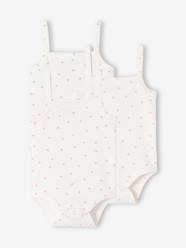 Pack of 3 girls' organic cotton bodysuit with braces