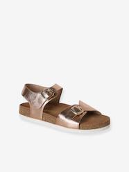 -Leather sandals with double buckles