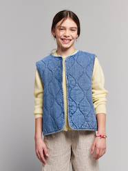 -Denim sleeveless jacket