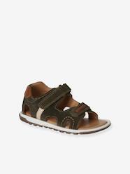 Boys' leather touch-fastening sandals