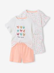 Girls-Pack of 2 pyjama shorts with hearts