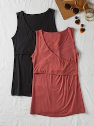 Pack of 2 Sleeveless Tops with Crossover Effect for Maternity, Fiona by ENVIE DE FRAISE