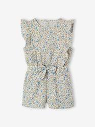 Girls-Dungarees & Playsuits-Frilly Cotton Gauze Playsuit for Girls
