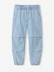 Denim parachute trousers