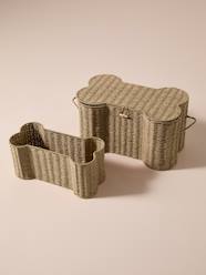 -Pack of 2 toy trunks with rope in bone shape