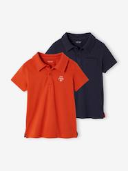 Boys-Tops-Set of 2 Plain, Short Sleeve Polo Shirts, for Boys