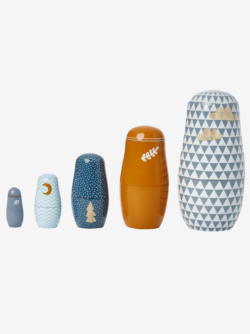 Wooden Animal Nesting Dolls blue, Toys Vertbaudet