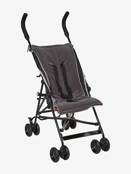 VERTBAUDET Reversible Pushchair Seat Protector Dark Grey Stripes 