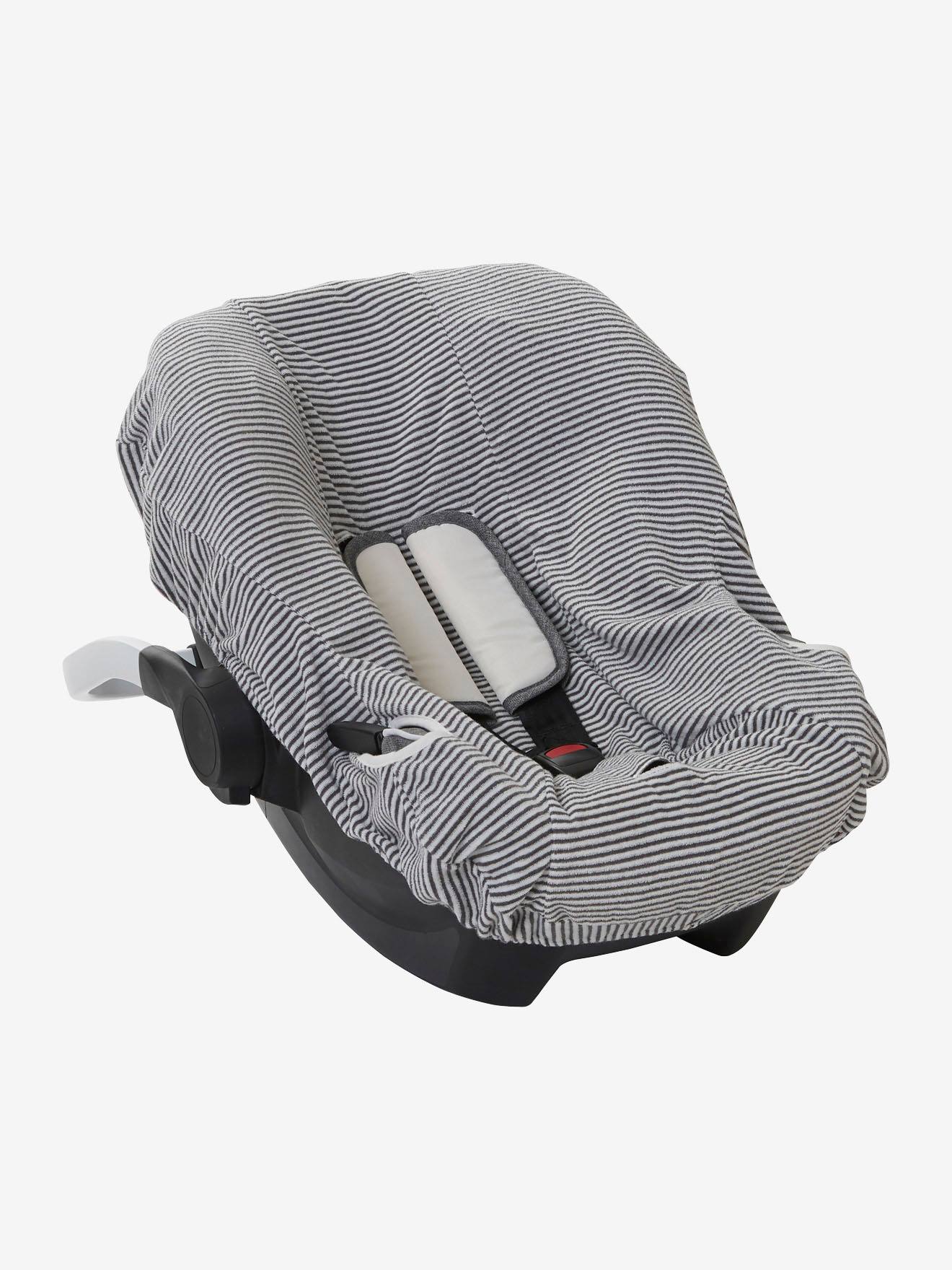Elasticated Cover for Group 0+ Car Seat white stripes