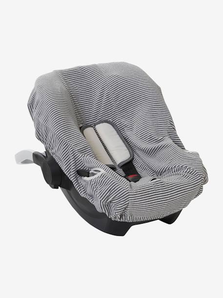 Elasticated Cover for Group 0+ Car Seat BEIGE LIGHT STRIPED+BLUE DARK ALL OVER PRINTED+PINK MEDIUM SOLID+White Stripes 