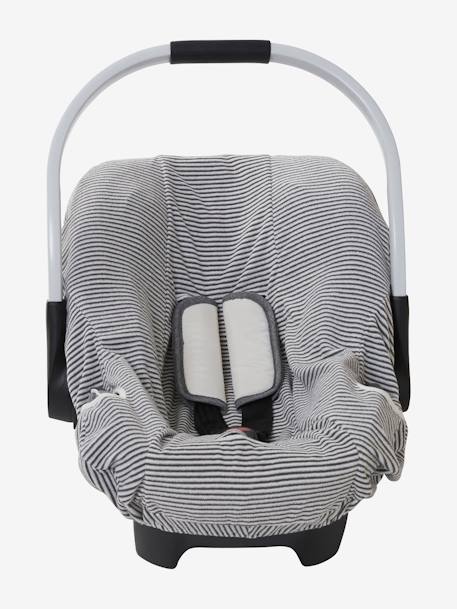 Elasticated Cover for Group 0+ Car Seat BEIGE LIGHT STRIPED+BLUE DARK ALL OVER PRINTED+PINK MEDIUM SOLID+White Stripes 