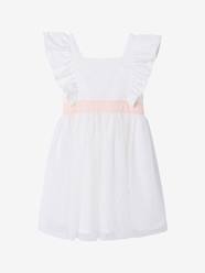 Girls-Ruffled Occasion Wear Dress in Cotton Gauze & Tulle, for Girls