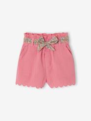 Baby-Cotton Gauze Shorts with Floral Belt for Babies