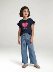 Girls-Girls’ Wide-Leg Denim Trousers
