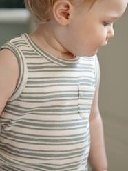 Striped organic cotton tank top for baby boys