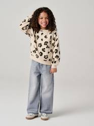 Girls-Jeans-Wide-Leg Jeans, Frayed Hems, for Girls
