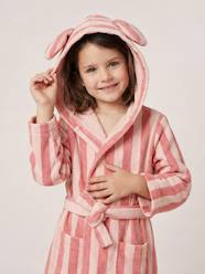 Customisable rabbit bathrobe for children, with recycled cotton