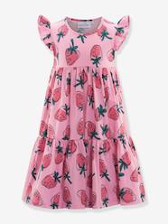 Tiered jersey dress with strawberries Happy Girls for girl