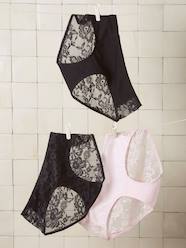 -Pack of 3 maternity briefs in organic cotton lace