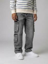 Loose fit denim battle trousers for boys