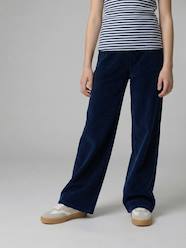 -Wide-leg velvet trousers
