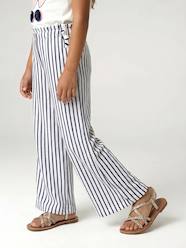 Girls-Leggings-Wide striped knitted leggings
