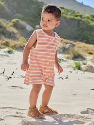 -Striped baby playsuit