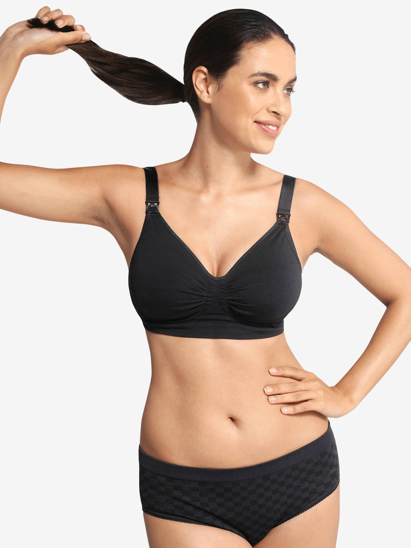 Maternity & Nursing Special Seamless Bra, GelWire® by CARRIWELL - black