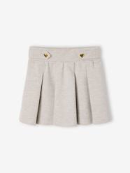 -Pleated Piqué Knit Skirt for Girls